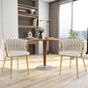Upholstered Dining Chair Set of 2 Velvet Modern Chair w/Curved Backrest