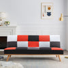 6FT Retro Patchwork Sofa Bed Click-Clack 3 Seater Rainbow Multi-Coloured Sofabed