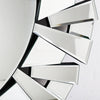 Round Wall Mirror Bevelled Decorative 3D Mirrored Glass Sunburst Vanity Mirror