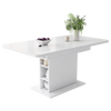 EXTENDABLE DINING TABLE RECTANGULAR KITCHEN DINING ROOM TABLE WITH STORAGE WHITE