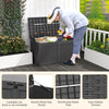 Rattan Texture Storage Container with Wheels & Lockable Lid Grey