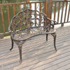Cast Aluminum Rose Garden Chair 38.5 Inch Outdoor Patio Furniture Leisure Seat