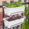 5 x Trough Plant Pot Long Plastic Planter Outdoor Garden Window Herb Flower Box