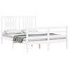 Bed Frame with Headboard White 140x200 Solid Wood Z2N0