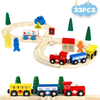 33Pcs Wooden Train Track Rail Set Magnetic Railway Xmas Kid Toy Fit Thomas Brio