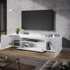 200cm High Gloss TV Stand White Cabinet Unit Doors Storage with RGB LED Cupboard