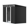 8.5x4ft Anthracite Metal Garden Shed Storage Pent Roof Small Shed Acrylic Window