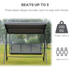3 Seater Garden Swing Chair Patio Hammock Outdoor Bench Seat Canopy Steel Frame