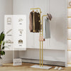 Free Standing Coat Stand Rack Granite Stone Base Metal Tube Garment Clothes Rail