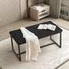 Black Bed Bench End Stool Tufted Upholstered Accent Chair Ottoman Seat Fabric