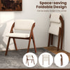 Set of 2 Dining Chairs Folding Kitchen Chair with Padded Seat & Backrest