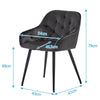 2X Grey Velvet Dining Chairs Tufted Seat Metal Leg Dining Room Kitchen Chair