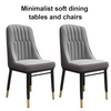 2/4PCS Dining Chairs Set Leather Padded Seat Metal Leg Kitchen Restaurants Chair