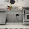 Commercial Sink Stainless Steel Kitchen Single Sink Catering Wash Table +Worktop