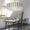 60cm Large Clear Crystal Chandelier Ceiling Light Droplets Pendant Lamp Fixture