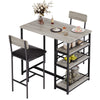 3PCS Bar Table & 2 Stools Set Kitchen Dining Table Set Industrial Furniture