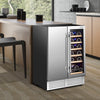 2-in-1 Beverage and Wine Cooler Free-standing & Built-in Dual Zones Wine Fridge