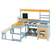 Mud Kitchen Play Kitchen with Kids Picnic Table & Kitchenware-Grey