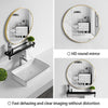 Round Glass Of Mirror Wall Mounted Bathroom Makeup Dressing Mirror Framed 50cm