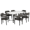 MODERN DINING CHAIRS SET OF 6 GREY FAUX SUEDE UPHOLSTERED PADDED SEAT ARMCHAIRS