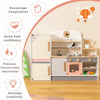 Kids Play Kitchen Set Toddlers Wooden Pretend Kitchen Toy Set w/ Refrigerator