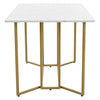 White Dining Table With Golden Metal Legs Dining Room Furniture Rectangle Table