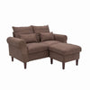 2 Seater faux leather/Linen Fabric Love Seat Sofa Armchair with Footstool Couch