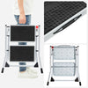 SONGMICS 2-Step Folding Ladder – Heavy Duty Steel, Portable, Anti-Slip, 150kg Ca