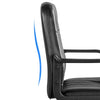 Home Office Chair Leather Computer Chair Adjustable Study Chair with Arms Black