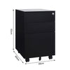 Office Mobile Filing Cabinet Metal Cupboard Drawer Unit on 5 Castors 3 Drawers