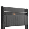 UPHOLSTERED BED FRAME 4FT6 DOUBLE STORAGE BED WITH CHARGING AND LIGHTING GREY