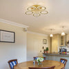 LED Ceiling Light Crystal Gold Chandelier Living Room Bedroom Dimmable w. Remote