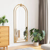 Vintage Antique Gold Arched Full Length Mirror 4ft 6ft Home Living Room Bedroom