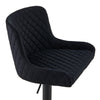 2Pcs Bar Stool Velvet Padded Swivel Gas Lift Breakfast Chair With Metal Base