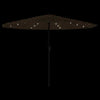 Garden Parasol with LEDs and Steel Brown 388x388x248 D7G7