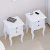 2x White Bedside Cabinet Table Nightstand Chest of Drawers 2 Drawer Bedroom Unit