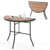 Portable Dining Table Semi Circle Catering Table-Brown