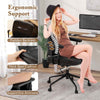 Office Comfy Rolling Task Chair Makeup Vanity Chair w/Wheels-Coffee