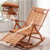Large Bamboo Rocking Chair Armchair Patio Pool Lounger Swing Sunbed Recliner Bed