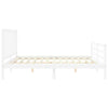 Bed Frame with Headboard White 200x200 cm Solid Wood