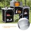 Aluminium Camping Table Kitchen Unit Folding Storage Outdoor Cooking Station