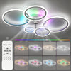 Dimmable LED Ceiling Fan Light Living Room Chandelier Lamp With Remote Control