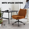 Cute Accent Chair Ergonomic Armless Office Chair with Wheels Height Adjustable