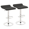 2Pcs Modern Swivel Bar Stool Height Adjustable PU Leather Kitchen Dining Chairs