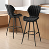 Bar Stool Set of 2 Counter Height Bar Chairs with Curved Backrest & Seat