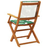 Folding Garden Chairs 8 pcs Green Fabric and Solid Wood T8D2