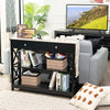 X-Design Entryway Table 3-Tier Console Table Living Room Sofa Table-Black
