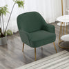 Velvet Armchair Oyster Wing Back Tub Chair Accent Leisure Sofa Seat Metal Legs