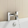 Modern SQUARE WATERFALL CHROME BATHROOM TAP SET - BASIN MONO & BATH FILLER MIXER