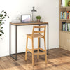 2X Bar Height Stools Rubber Wood Natural Armless Bar Stools W/Backrests Footrest